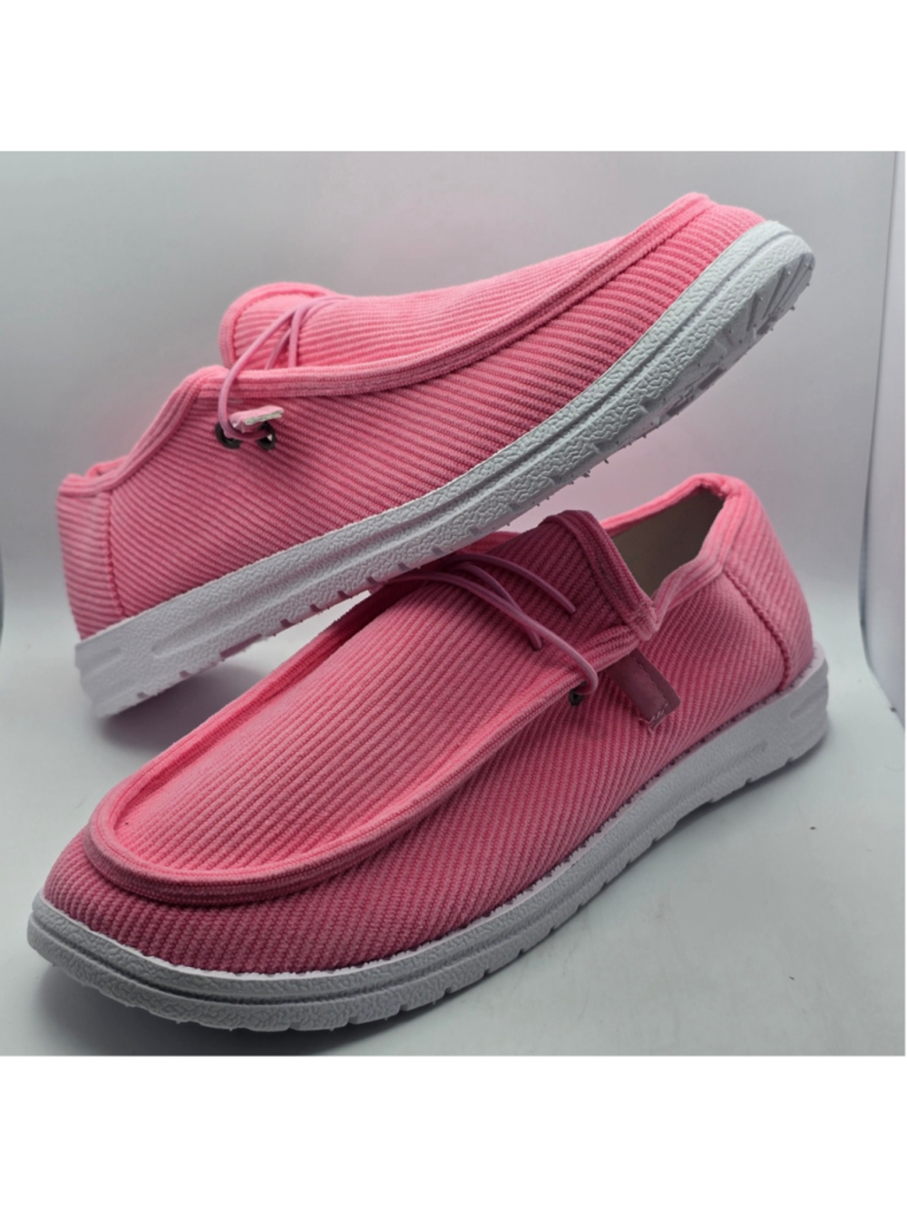 Women's Unbranded Pink Corduroy Slip-On Sneakers Size 10 - Picture 4 of 8